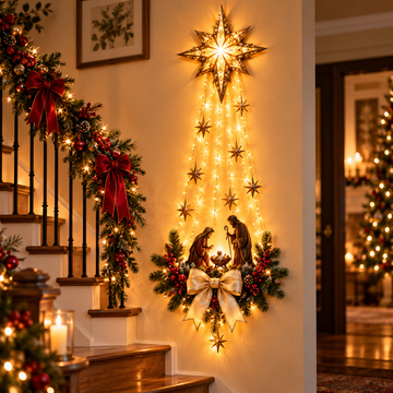 Bethlehem Star Nativity Wall Light - Warm LED Christmas Decoration